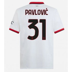 Pánské fotbalový oblečení AC Milan Strahinja Pavlovic #31 Venkovní košile 2024-25 Krátkým Rukávem